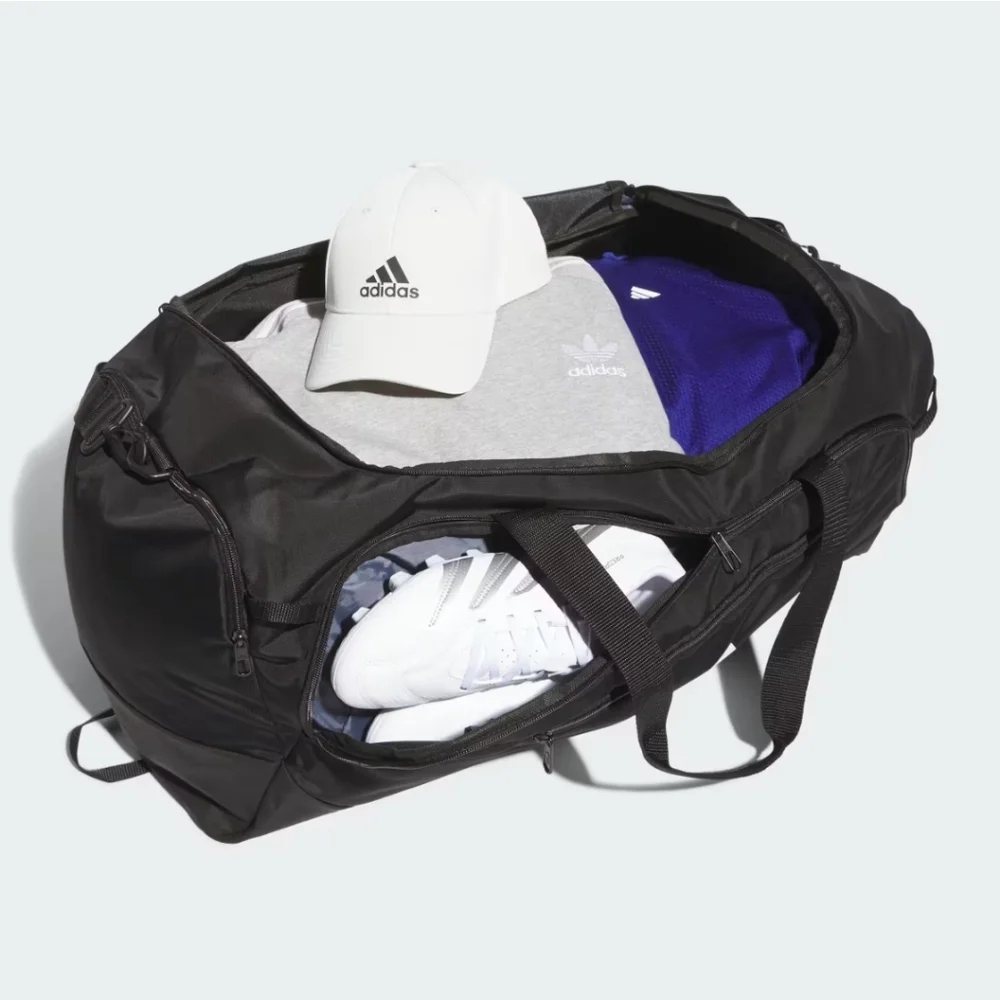 Adidas Black and White Duffel Bag Large